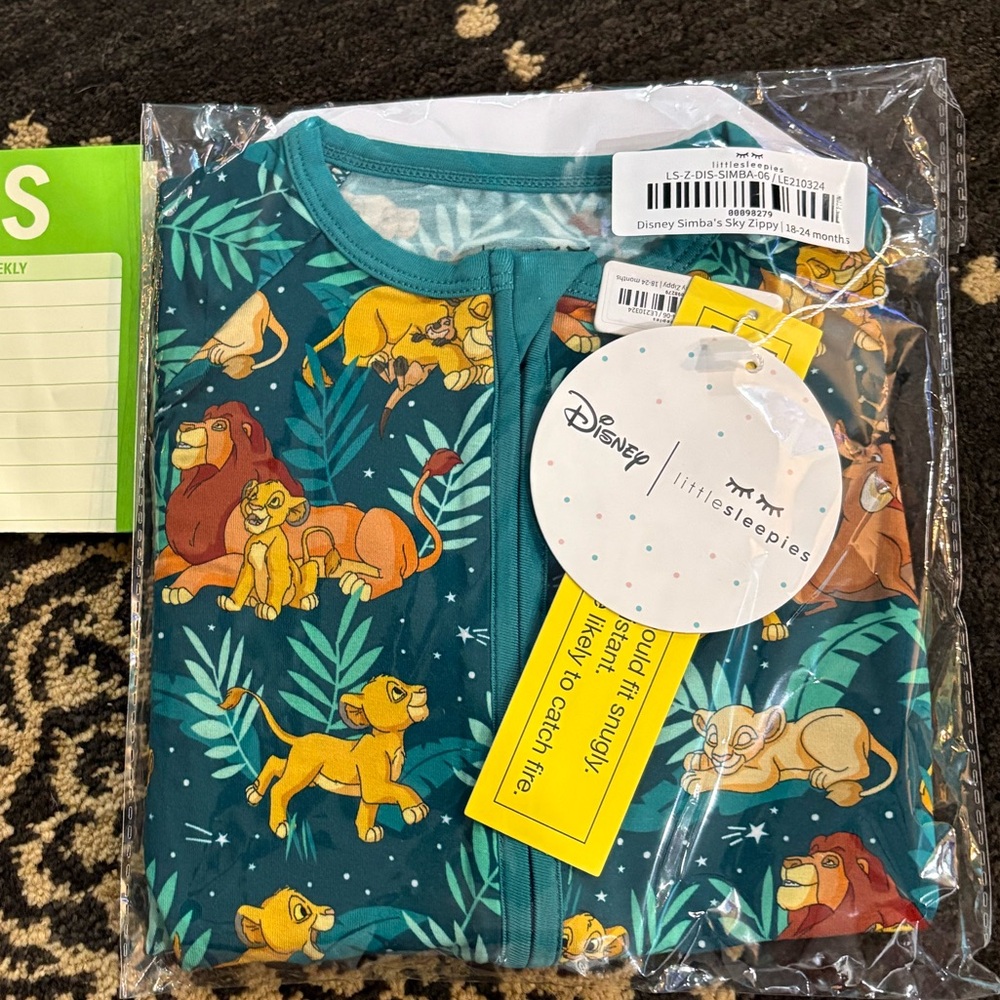 SOLD Little Sleepies Disney Simba’s Sky 18-24 Month Zippy
